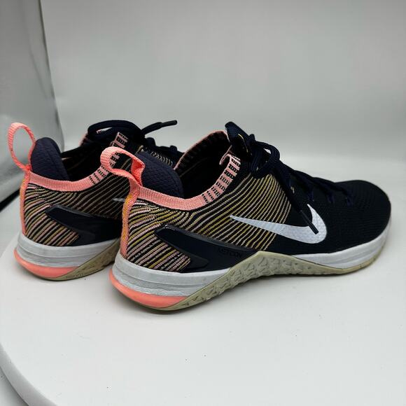 Nike Metcon DSX Flyknit 2 Shoes Women's 9.5 Sneakers Navy Blue/Pink 924595-404 - Picture 3 of 13